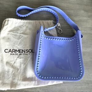 Carmen Sol Womens Toni Mid Adjustable Strap Studded Crossbody Bag Violet $255